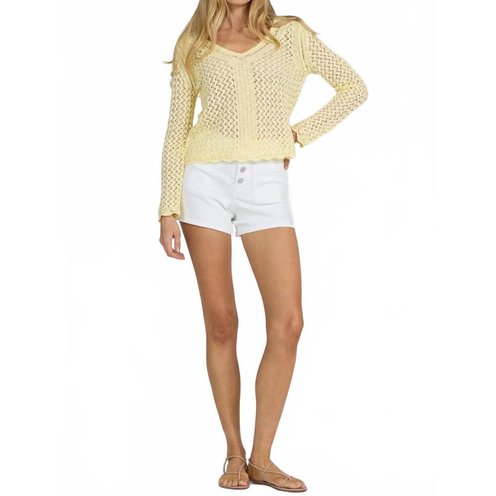 NEW DEAR JOHN DENIM vivi v-neck sweater in wax yellow
